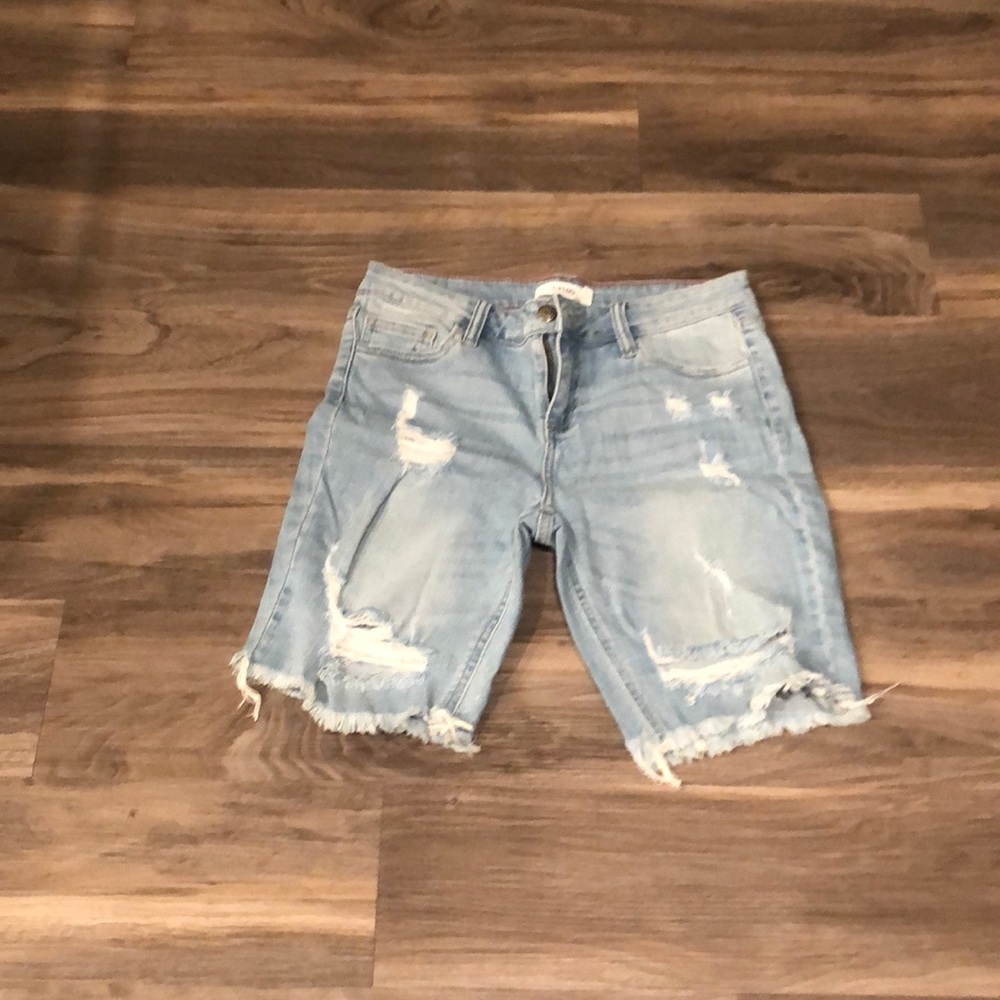 Jean distressed shorts